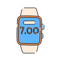 Smartwatch Doodle style, wrist-worn smart device icon, perfect for fitness apps, smart tech visuals, and wearable device designs. vector