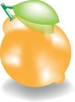 An orange with a leaf on it vector