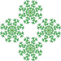 A green snowflake pattern with leaves vector
