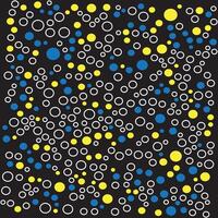 A black background with yellow and blue circles vector