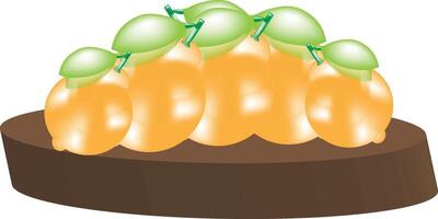 A cake with fruit on top of it vector