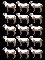 A group of sheep standing in a row vector