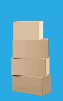 stack of cardboard boxes on a blue background vector