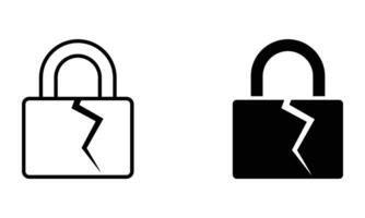 illustration of security breach and hacking icon vector