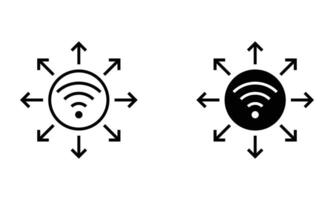 wireless internet connection with expansion arrow icon vector