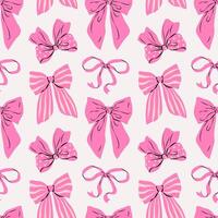 Coquette seamless pattern with red and pink bows vector