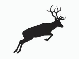 a silhouette of a deer running art vector