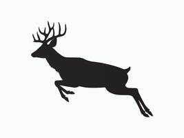 a silhouette of a deer running vector