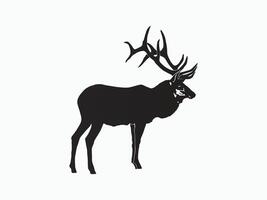 silhouette of a bull elk on white background vector