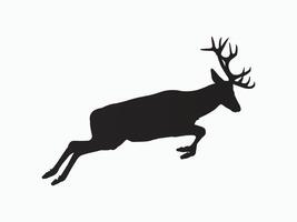 silhouette of a deer running vector