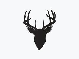 a black and white silhouette of a deer head vector