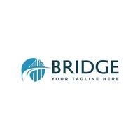 abstract bridge in the circle logo vector