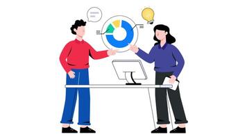 Office Discussion 2D Flat Animation. video