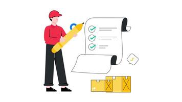 Logistic Document 2D Flat Animation. video