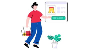 Add To Basket 2D Flat Animation. video