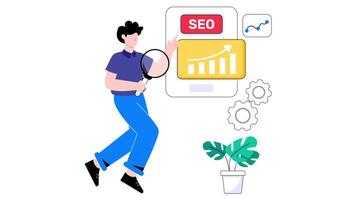 SEO Analysis 2D Flat Animation. video