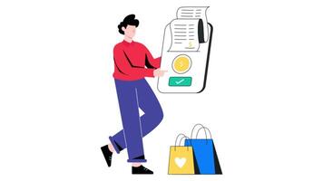 Digital Payment 2D Flat Animation. video