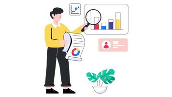 Chart Analysis 2D Flat Animation. video