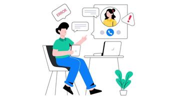 Chat Error 2D Flat Animation video