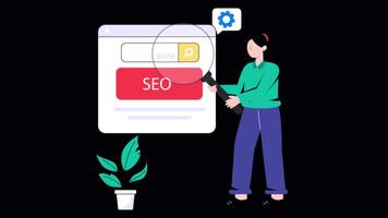 SEO Motion Graphic Rendering with Transparent Alpha Channel video