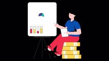 Financial Planning Motion Graphic Rendering with Transparent Alpha Channel video