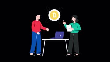 Crypto Investment Discussion Motion Graphic Rendering with Transparent Alpha Channel video