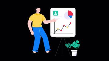 Business Presentation Motion Graphic Rendering with Transparent Alpha Channel video