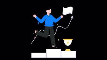 Business Success Motion Graphic Rendering with Transparent Alpha Channel video