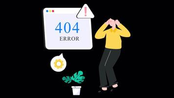 Error 404 Motion Graphic Rendering with Transparent Alpha Channel video