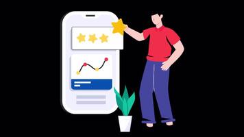 Business Rating Motion Graphic Rendering with Transparent Alpha Channel video