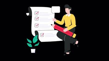 Task List Motion Graphic Rendering with Transparent Alpha Channel video