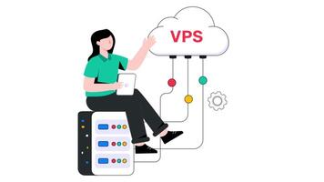 VPS hosting 2D Flat Animation. video