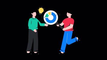 Business Idea Analysis Motion Graphic Rendering with Transparent Alpha Channel video