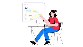 Web coding 2D Flat Animation. video