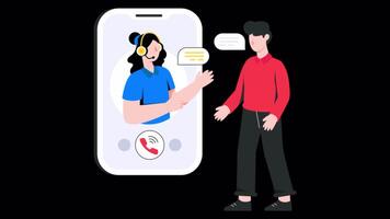 Online customer support Motion Graphic Rendering with Transparent Alpha Channel video