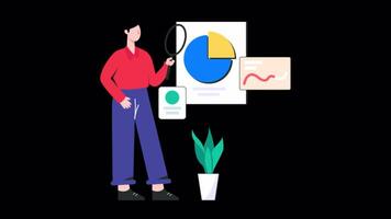 Analytics Motion Graphic Rendering with Transparent Alpha Channel video
