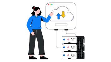 Web Hosting 2D Flat Animation. video