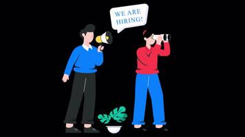 Hiring Employee Motion Graphic Rendering with Transparent Alpha Channel video