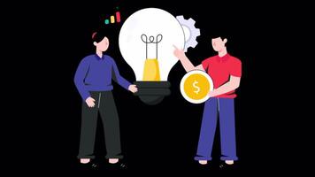 Business Idea Motion Graphic Rendering with Transparent Alpha Channel video