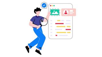 Web Testing 2D Flat Animation. video