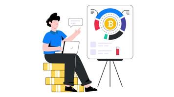Crypto Presentation 2D Flat Animation. video