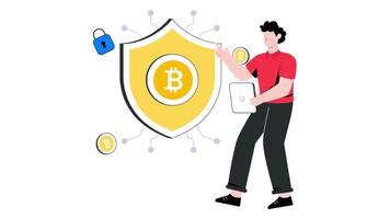 Crypto Security 2D Flat Animation. video