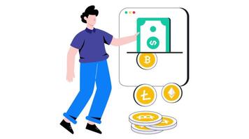 Crypto Conversion 2D Flat Animation. video