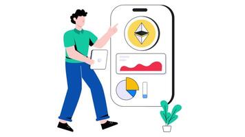 Ethereum Analysis 2D Flat Animation. video