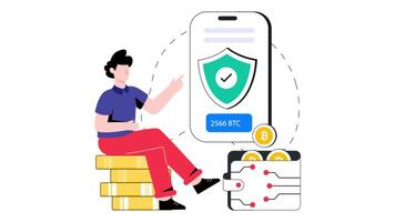 Crypto Wallet 2D Flat Animation. video