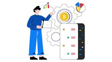 Cryptocurrency Platform 2D Flat Animation. video