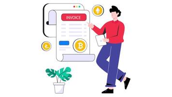 Crypto Invoice 2D Flat Animation. video