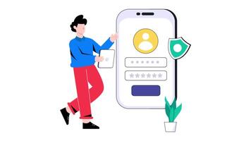 Log In 2D Flat Animation. video