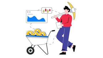 Ethereum Miner 2D Flat Animation. video