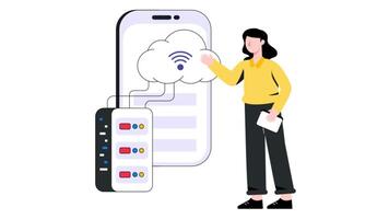 Application hosting 2D Flat Animation. video